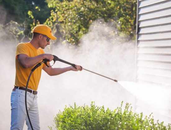 Commercial building power washing